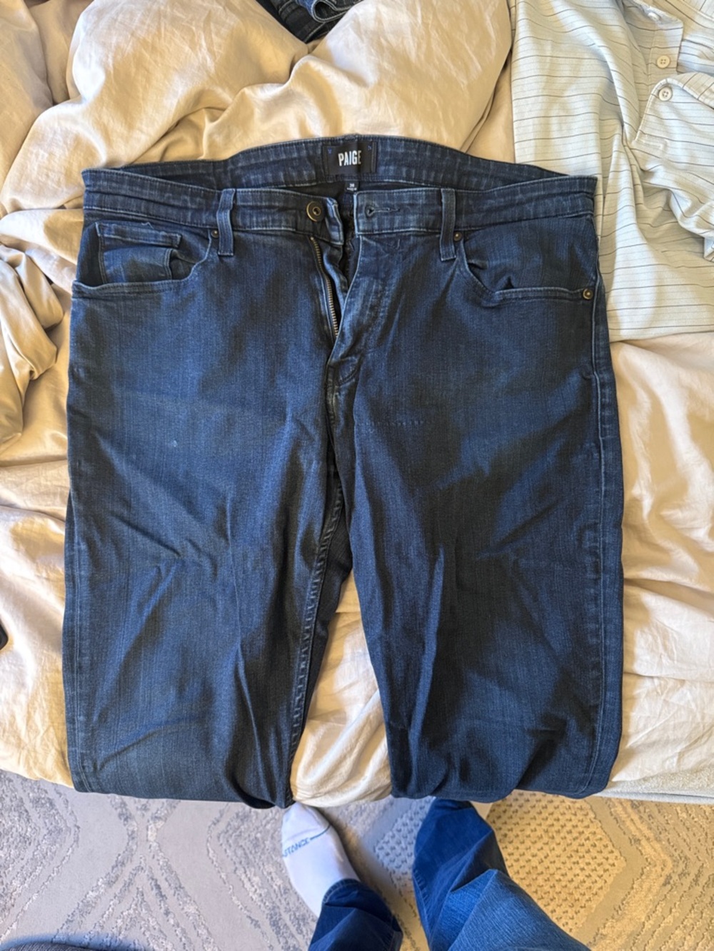 PAIGE Men's Dark Indigo Straight Jeans